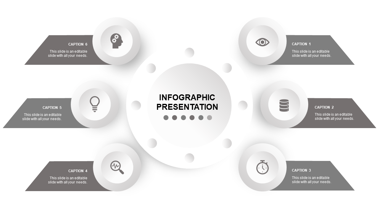 Amazing Infographic Presentation Template with Six Nodes
